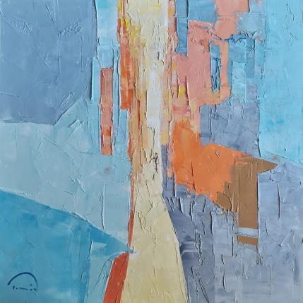 Painting Je marche tranquillement by Tomàs | Painting Abstract Oil Life style, Urban