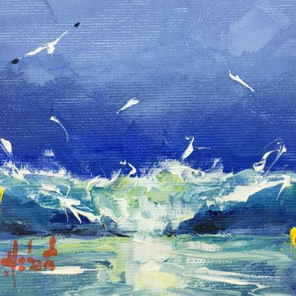 Peinture La Vague par Hébert Franck | Tableau Figuratif Huile Marine, Paysages