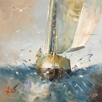 Peinture En Bleu par Hébert Franck | Tableau Figuratif Huile Marine, Paysages