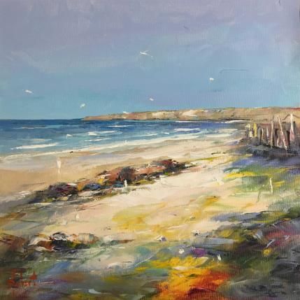 Peinture La Plage par Hébert Franck | Tableau Figuratif Huile Marine, Paysages