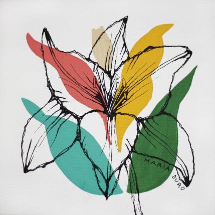 Peinture Lys d'hiver par Duro Maria | Tableau Figuratif Acrylique Minimaliste, Nature