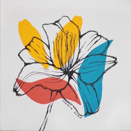 Peinture Lys d'été par Duro Maria | Tableau Figuratif Acrylique Minimaliste, Nature