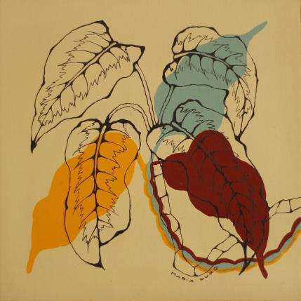 Peinture Dieffenbachia d'hiver par Duro Maria | Tableau Figuratif Acrylique Minimaliste, Nature