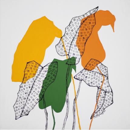 Peinture Calathea d'hiver par Duro Maria | Tableau Figuratif Acrylique Minimaliste, Nature