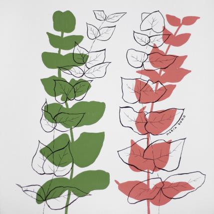 Peinture Eucalyptus d'été par Duro Maria | Tableau Figuratif Acrylique Minimaliste, Nature, Natures mortes