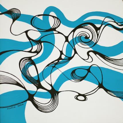 Peinture Winter smoke par Duro Maria | Tableau Abstrait Acrylique Minimaliste