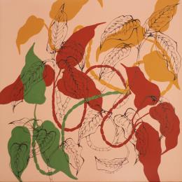Painting Dieffenbachia d'automne by Duro Maria | Painting Figurative Acrylic Minimalist, Nature, Still-life