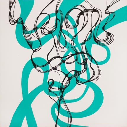 Peinture Mint smoke par Duro Maria | Tableau Abstrait Acrylique Minimaliste, Noir & blanc