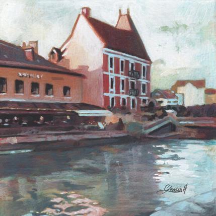 Peinture Reflets savoyards par Gemini. H  | Tableau Réalisme Acrylique, Huile Architecture, Urbain