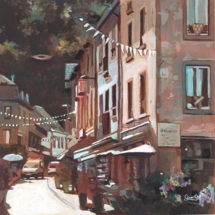 Peinture Dernier jour de fête par Gemini. H  | Tableau Réalisme Acrylique, Huile Architecture, Scènes de vie, Urbain