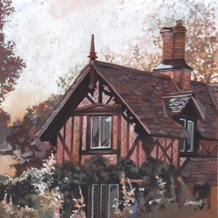 Peinture Douceur d'un été anglais par Gemini. H  | Tableau Réalisme Acrylique, Huile Architecture, Urbain