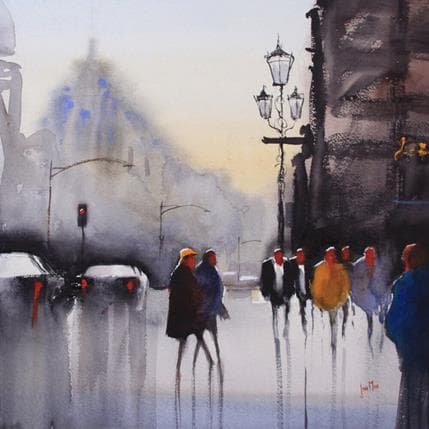 Peinture Paris 1 par Min Jan | Tableau Figuratif Aquarelle Urbain