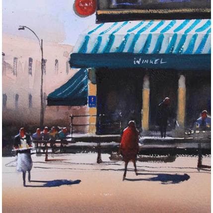 Peinture Amsterdam 2 par Min Jan | Tableau Figuratif Aquarelle Urbain
