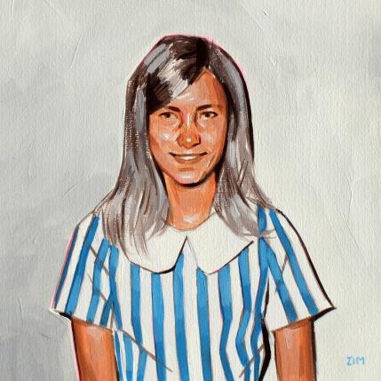 Peinture Woman in blue 4 par ZIM | Tableau Figuratif Acrylique Portraits, Scènes de vie, Société