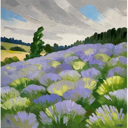 Peinture Les lavandes  par Clavel Pier-Marion | Tableau Impressionnisme Huile Paysages