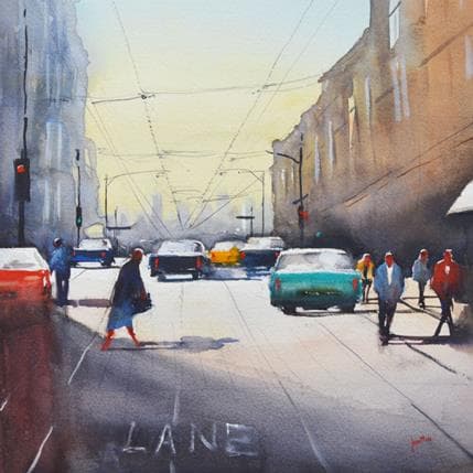 Peinture New York 2 par Min Jan | Tableau Figuratif Aquarelle Urbain