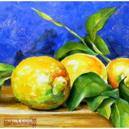 Peinture Citrons en Provence par Tchirieff Katia | Tableau Réalisme Acrylique Natures mortes