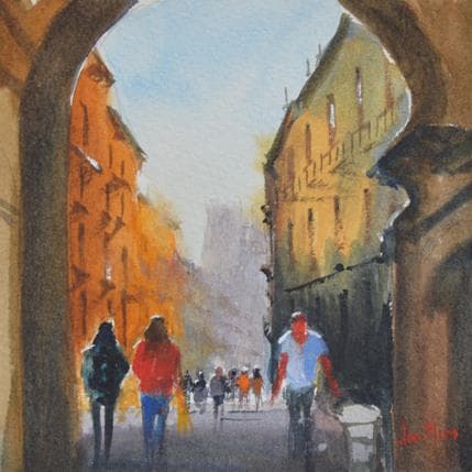 Peinture Madrid 3 par Min Jan | Tableau Figuratif Aquarelle Urbain