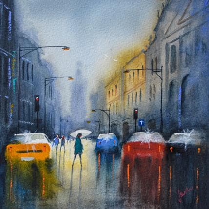 Peinture New York par Min Jan | Tableau Figuratif Aquarelle Urbain