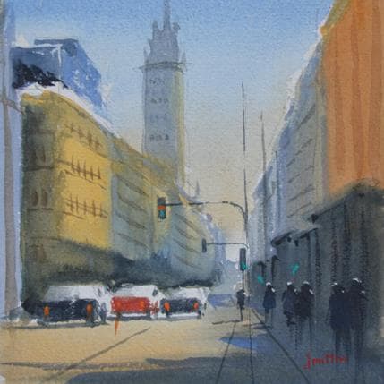 Peinture Madrid 4 par Min Jan | Tableau Figuratif Aquarelle Urbain