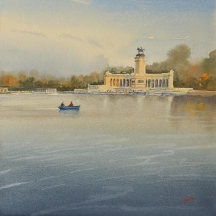 Peinture Retiro Park par Min Jan | Tableau Figuratif Aquarelle Urbain