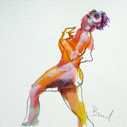 Peinture Méline debout par Brunel Sébastien | Tableau Figuratif Aquarelle Nu