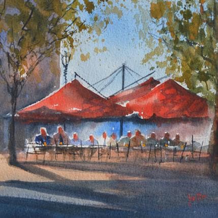 Peinture Happy drink par Min Jan | Tableau Figuratif Aquarelle Scènes de vie