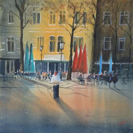 Peinture Cheers par Min Jan | Tableau Figuratif Aquarelle Urbain