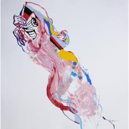 Pintura Rose c'est rose por Cressanne | Pintura Raw art Acrylic Nude