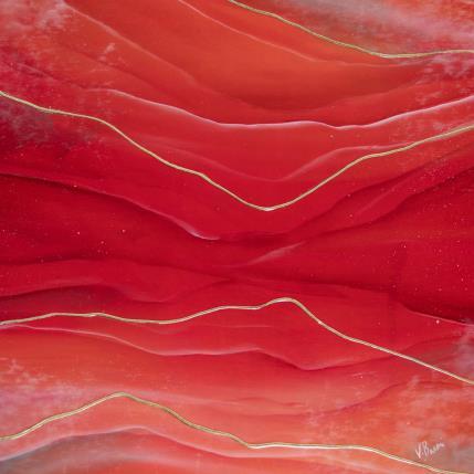 Peinture Aube flamboyante par Baroni Victor | Tableau Abstrait Acrylique Minimaliste