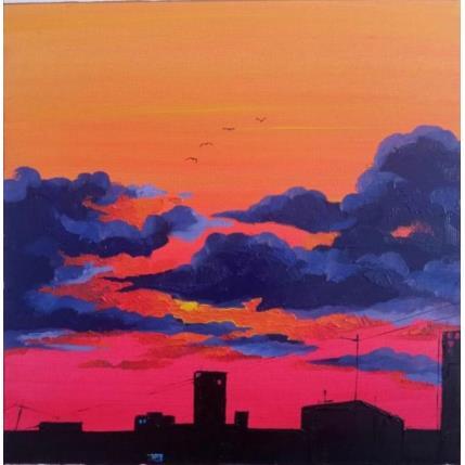 Painting Sunset urban 4 by Chen Xi | Painting Figurative Oil Landscapes, Urban