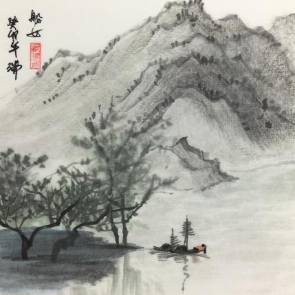 Peinture La fille sur le bateau  par Amblard Rui | Tableau Figuratif Aquarelle Nature, Paysages, Scènes de vie