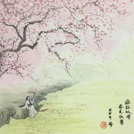 Peinture En ce printemps, ma robe en est tout embaumée  par Amblard Rui | Tableau Figuratif Aquarelle Nature, Paysages, Scènes de vie