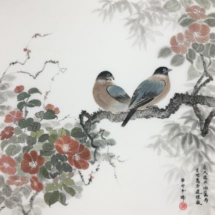 Peinture saison de l'amour  par Amblard Rui | Tableau Figuratif Aquarelle Animaux, Nature, Paysages