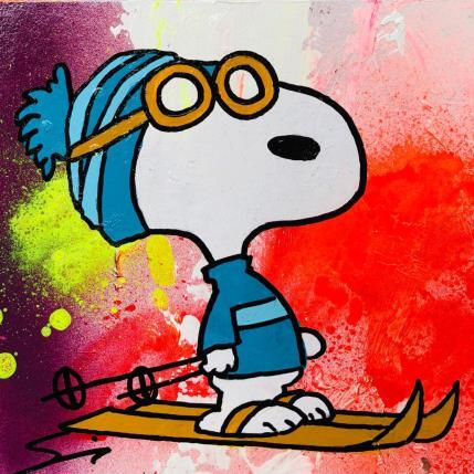 Peinture SNOOPY SKIING par Mestres Sergi | Tableau Pop-art Carton, Graffiti Icones Pop
