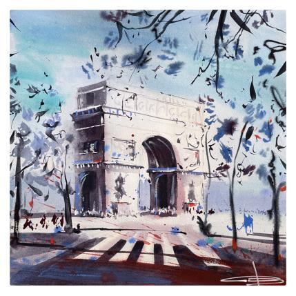 Peinture L’Arc de triomphe  par Bailly Kévin  | Tableau Figuratif Aquarelle Urbain