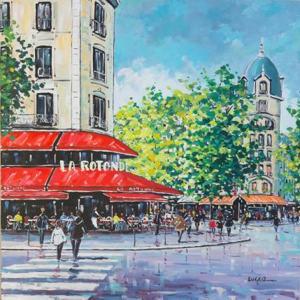 Peinture LA ROTONDE A PARIS par Euger | Tableau Figuratif Acrylique, Huile Paysages, scènes de vie, Urbain