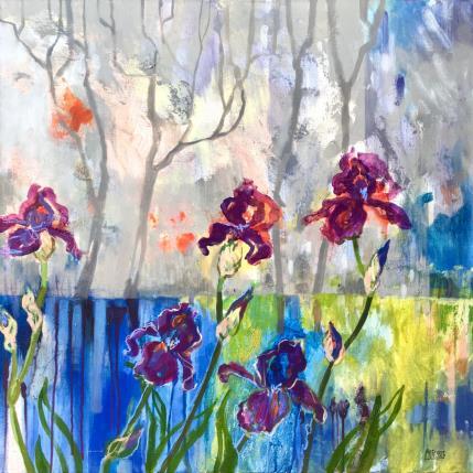 Painting La danse des iris  by Bertre Flandrin Marie-Liesse | Painting Figurative Acrylic Landscapes