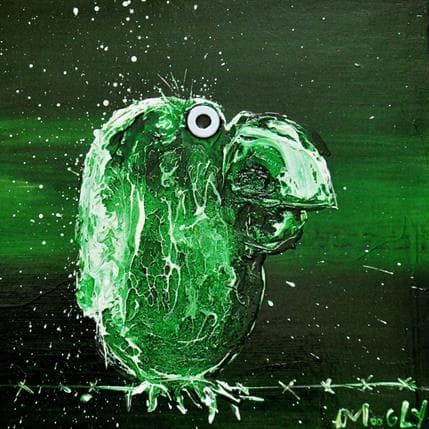 Painting Perroquet indic by Moogly | Painting Raw art Acrylic Animals