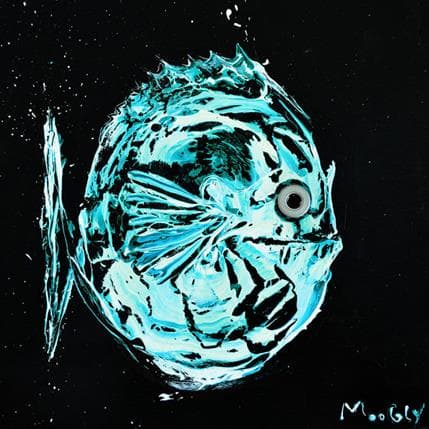 Painting Poisson borné by Moogly | Painting Raw art Acrylic Animals