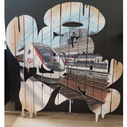 Gemälde Gre von Lassalle Ludo | Gemälde Street art Acryl, Graffiti, Holz Urban