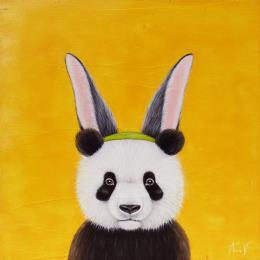 Peinture Camouflage par Ann R | Tableau Art naïf Bois, Huile Animaux, Portraits