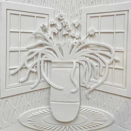 Peinture sweet little flowers  par Ryder Susan | Tableau Matiérisme Collage, Papier Natures mortes