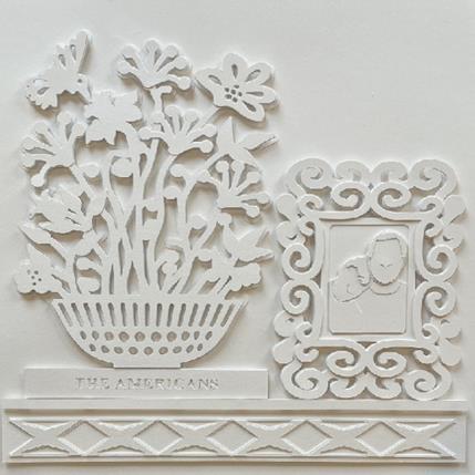 Peinture Bowl two boys on a shelf par Ryder Susan | Tableau Matiérisme Collage, Papier Natures mortes