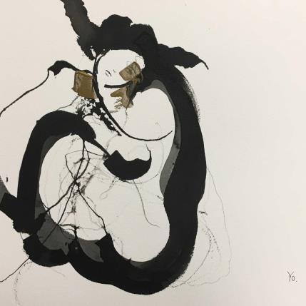 Peinture ( Je t'aime) a la folie par YO | Tableau Figuratif Encre Nu