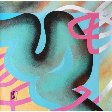 Peinture Fleuve vert par Neibaf | Tableau Abstrait Acrylique, Graffiti Paysages