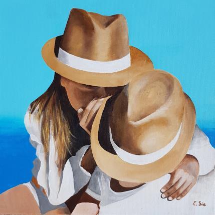 Peinture Le secret  par Sie Evelyne | Tableau Figuratif Acrylique Scènes de vie