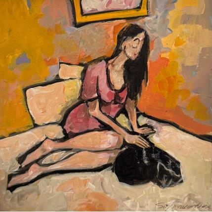 Peinture Le chat noir par Signamarcheix Bernard | Tableau Figuratif Acrylique