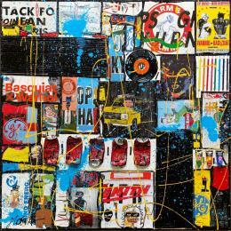 Pintura The Two Giants por Costa Sophie | Pintura Pop-art Acrylic, Gluing, Posca Pop icons