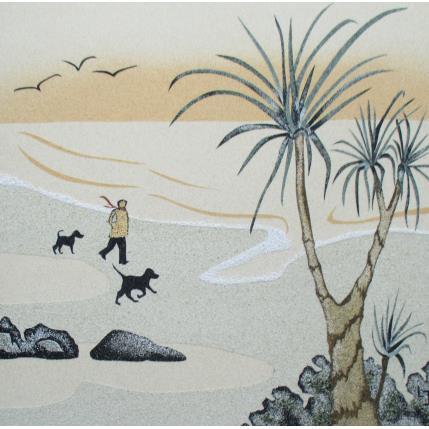 Peinture Au Bonheur des Toutous par Jovys Laurence  | Tableau Matiérisme Sable Animaux, Marine, Scènes de vie